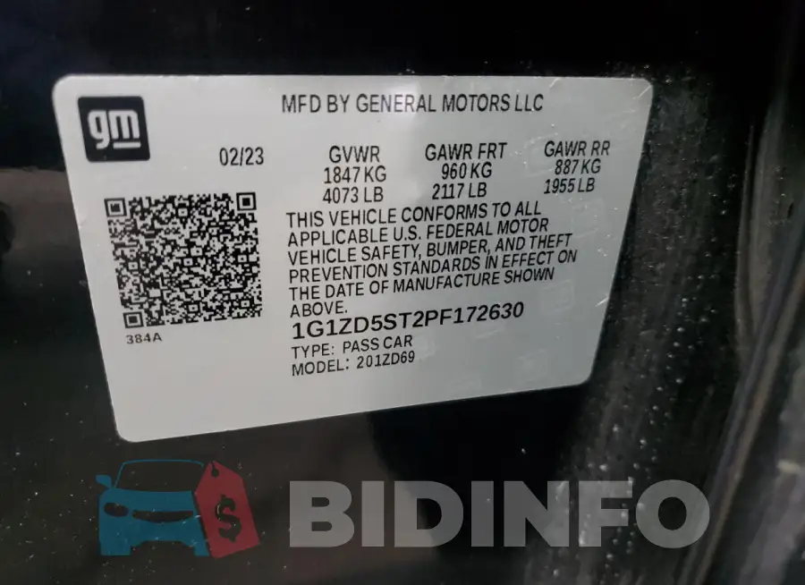 1G1ZD5ST2PF172630 Photo# 12