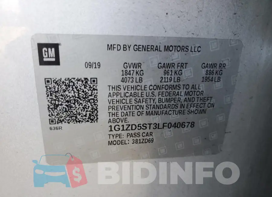 1G1ZD5ST3LF040678 Photo# 12