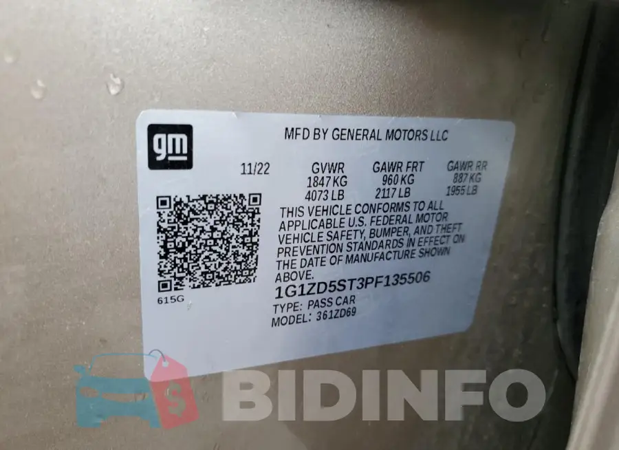 1G1ZD5ST3PF135506 Photo# 12