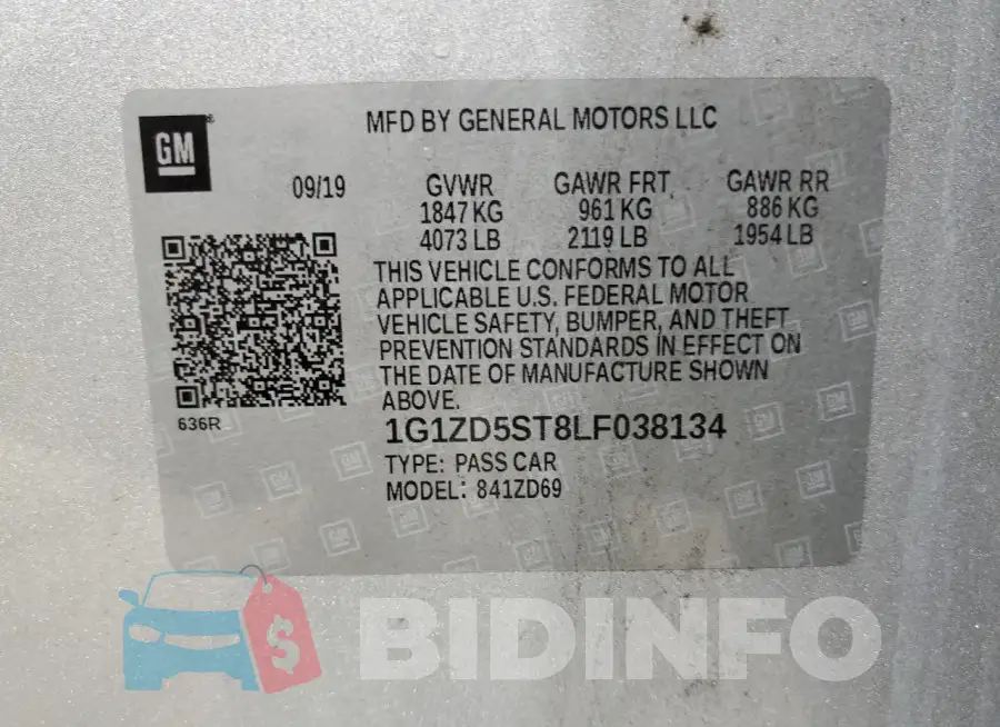 1G1ZD5ST8LF038134 Photo# 12
