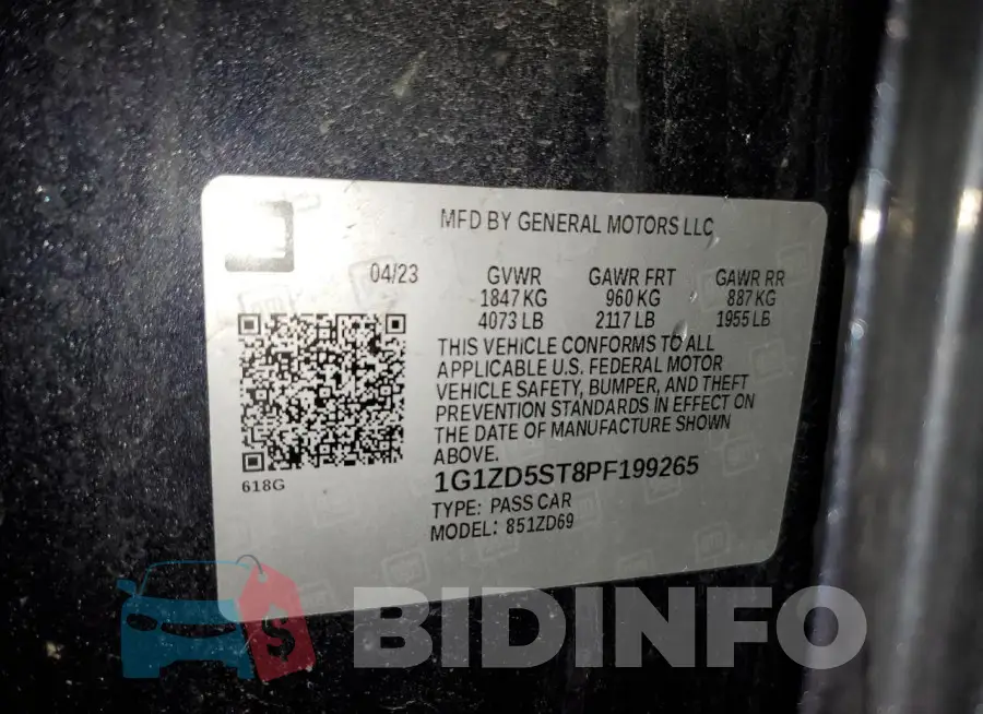 1G1ZD5ST8PF199265 Photo# 13