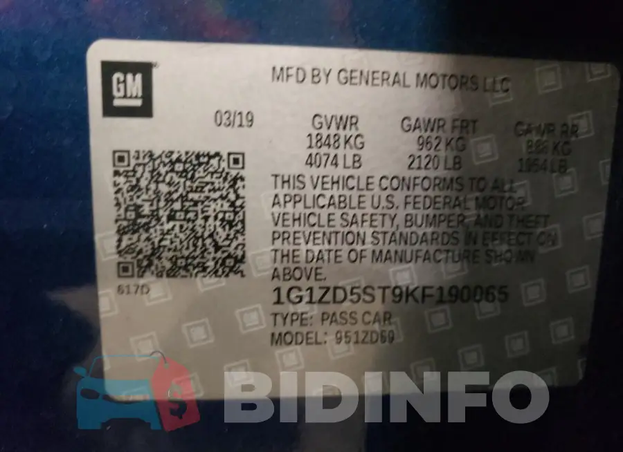 1G1ZD5ST9KF190065 Photo# 12