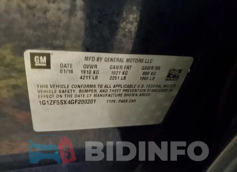 1G1ZF5SX4GF200201 Photo# 12