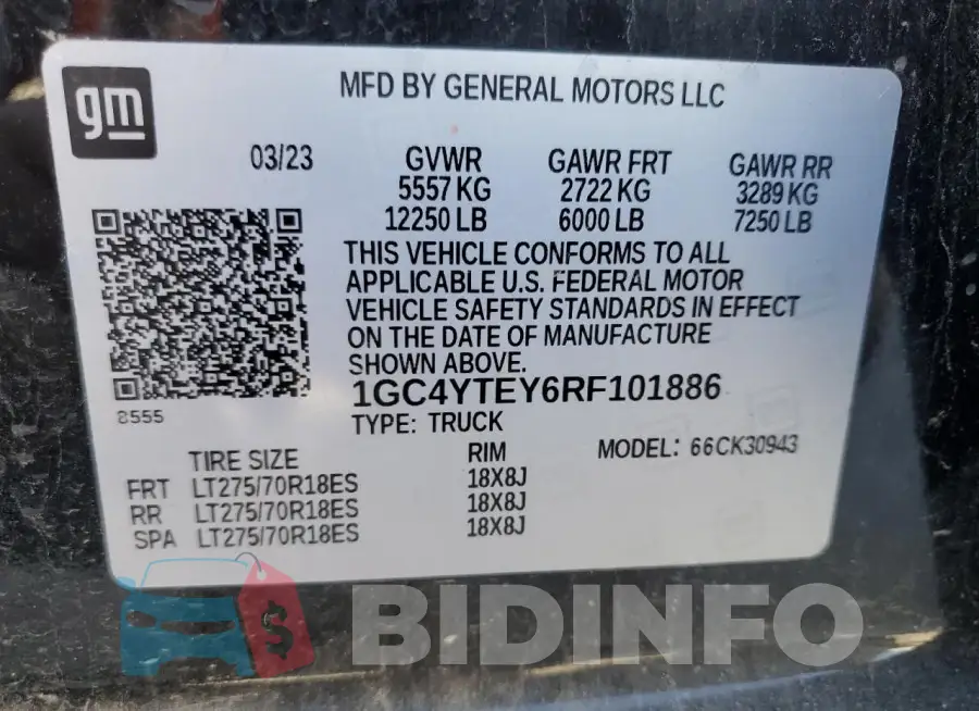 1GC4YTEY6RF101886 Photo# 13