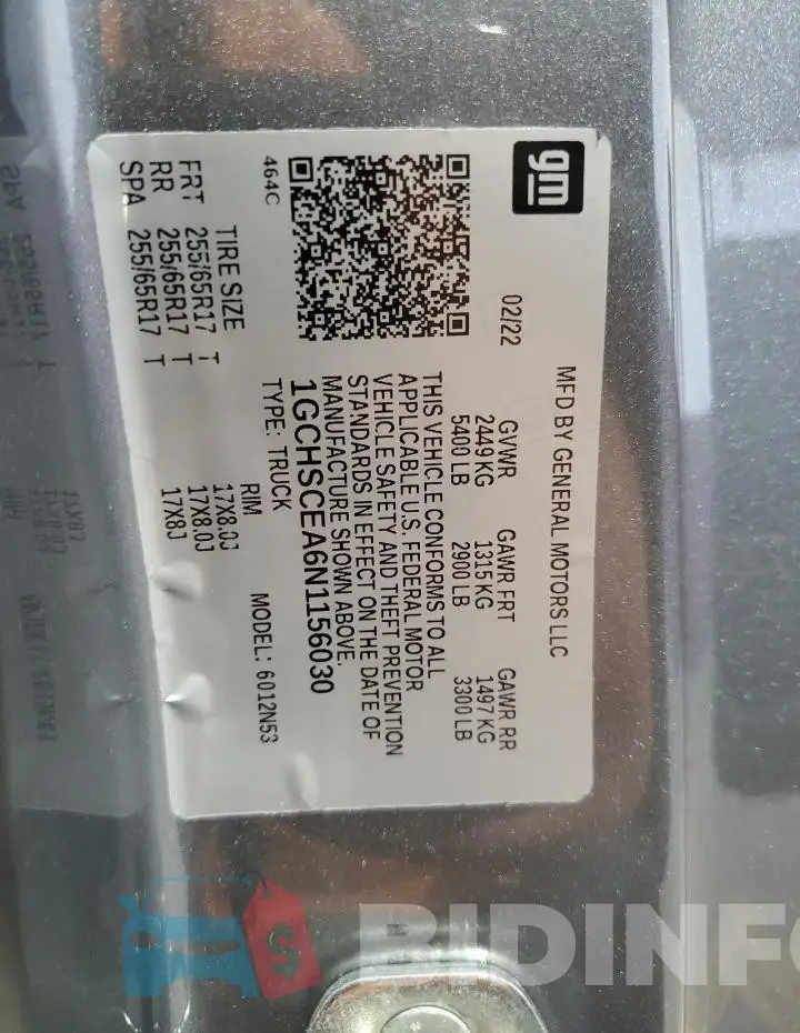 1GCHSCEA6N1156030 Photo# 12