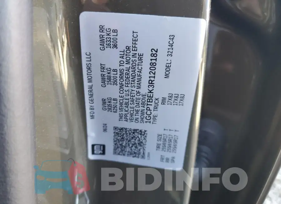 1GCPTBEK3R1208182 Photo# 12