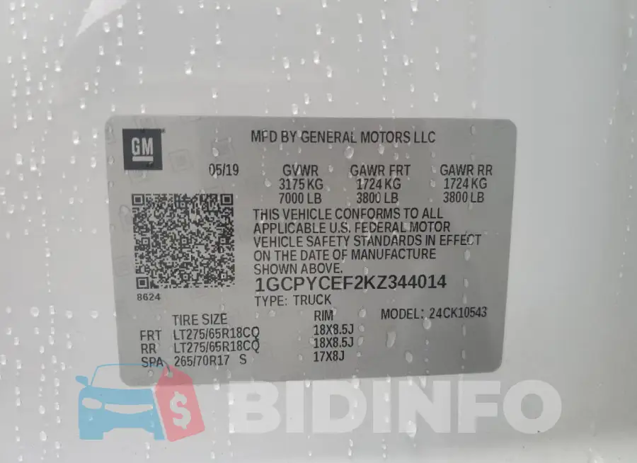 1GCPYCEF2KZ344014 Photo# 12