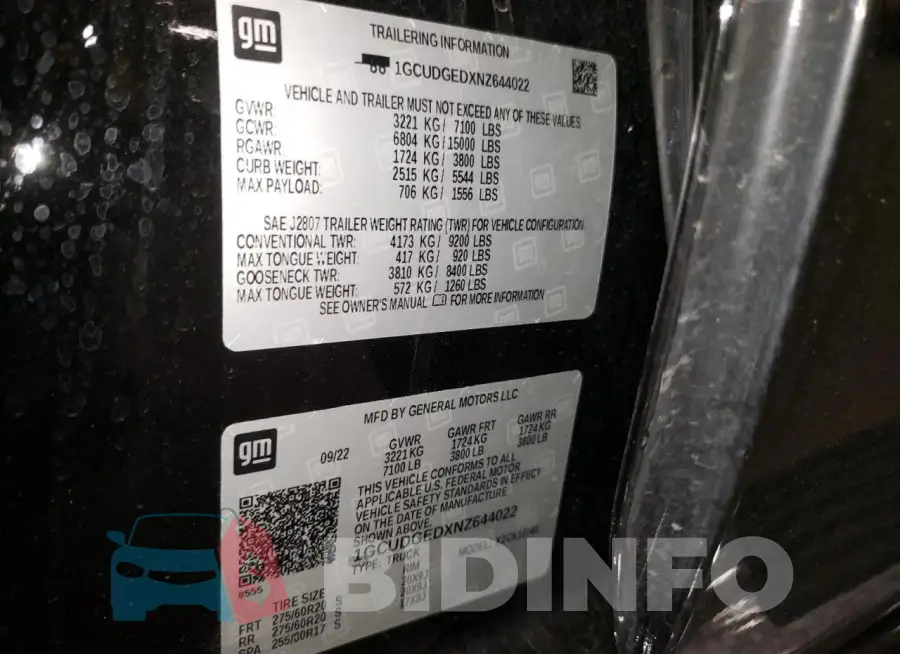 1GCUDGEDXNZ644022 Photo# 13