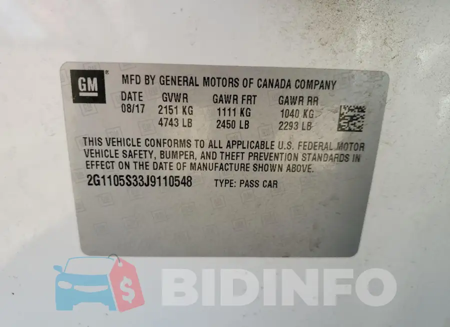 2G1105S33J9110548 Photo# 13