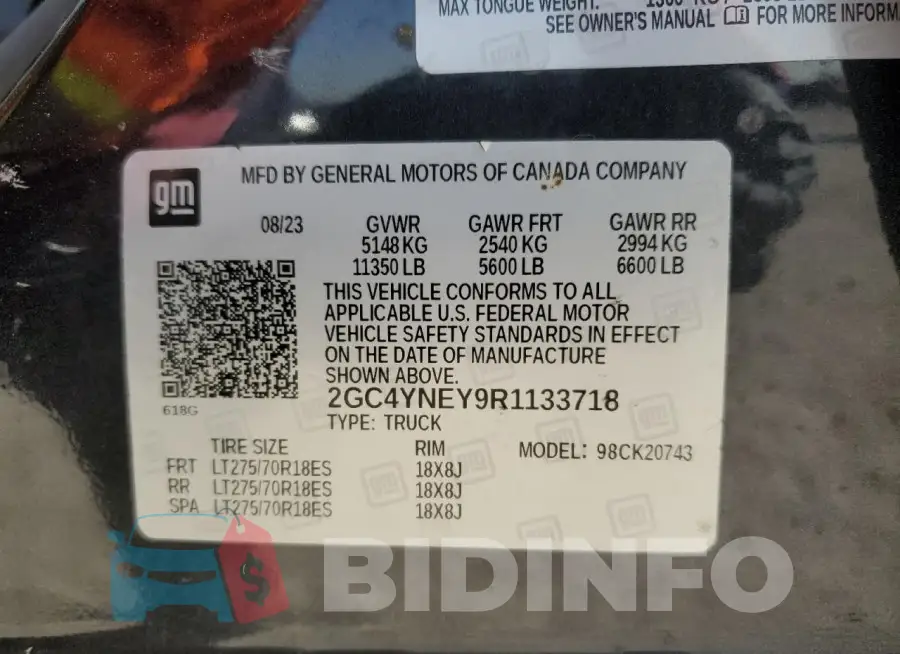 2GC4YNEY9R1133718 Photo# 12
