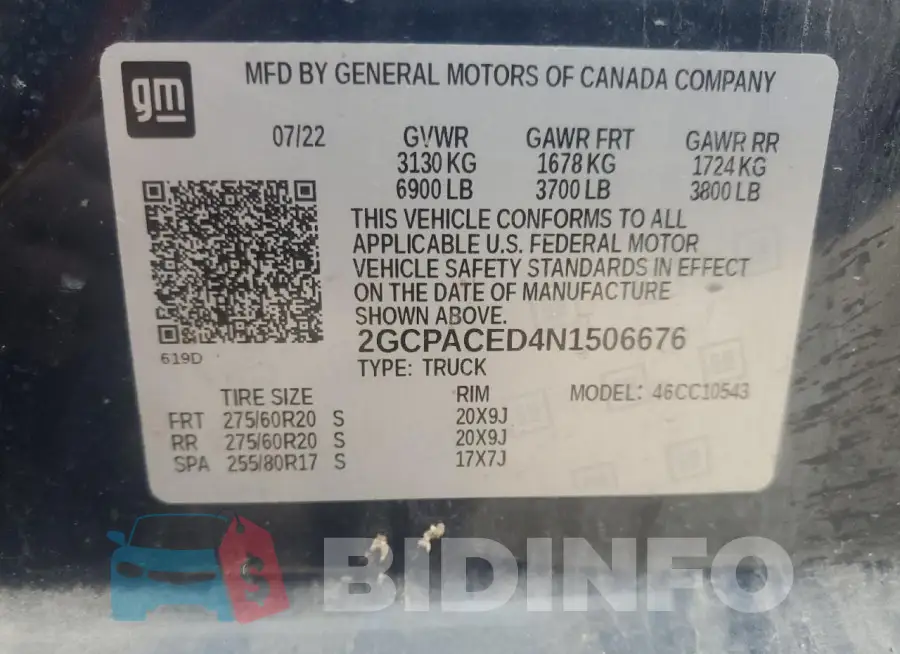 2GCPACED4N1506676 Photo# 12