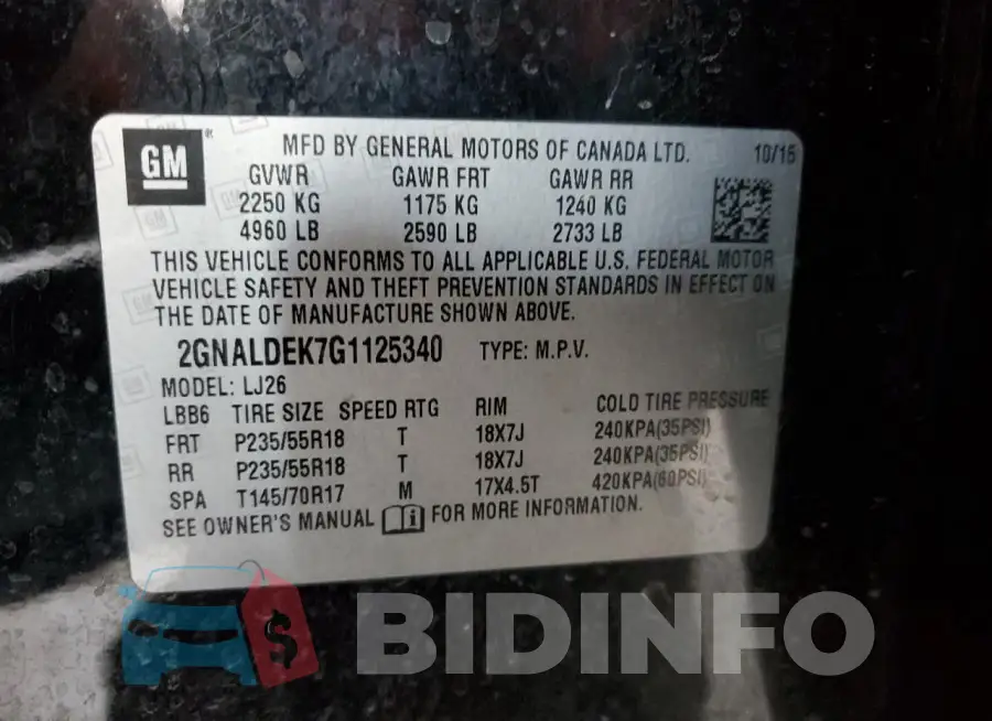2GNALDEK7G1125340 Photo# 12