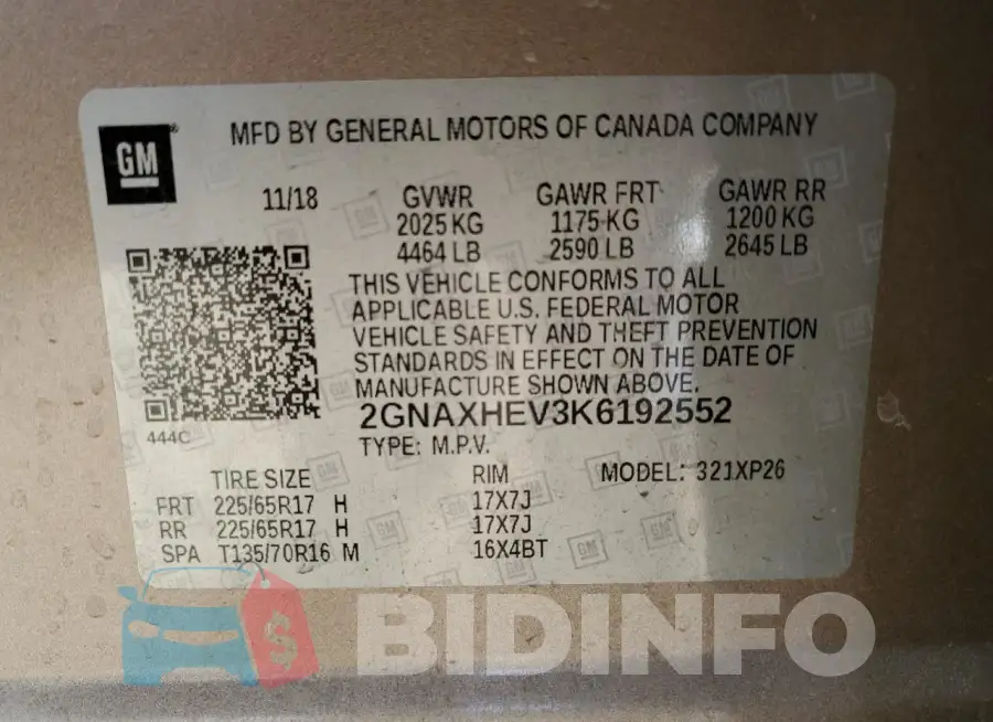 2GNAXHEV3K6192552 Photo# 14