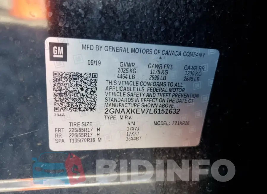 2GNAXKEV7L6151632 Photo# 13