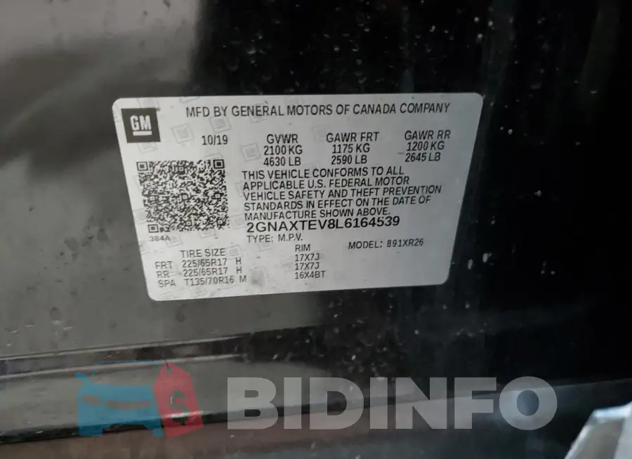 2GNAXTEV8L6164539 Photo# 13
