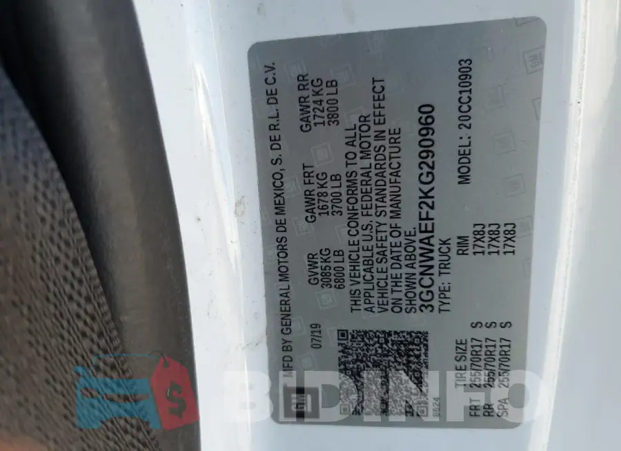 3GCNWAEF2KG290960 Photo# 12