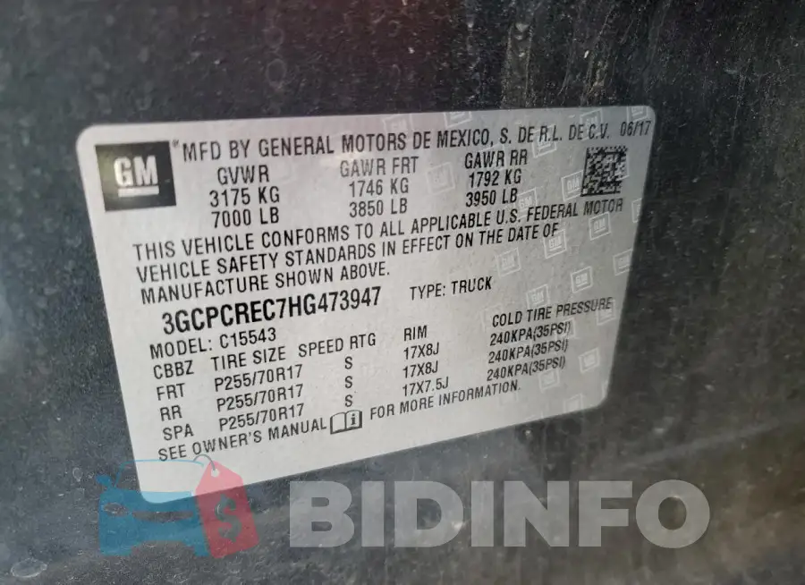 3GCPCREC7HG473947 Photo# 12