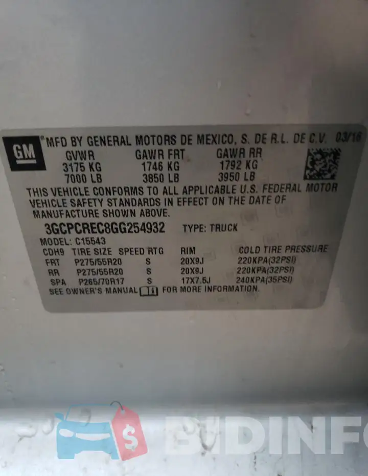 3GCPCREC8GG254932 Photo# 12