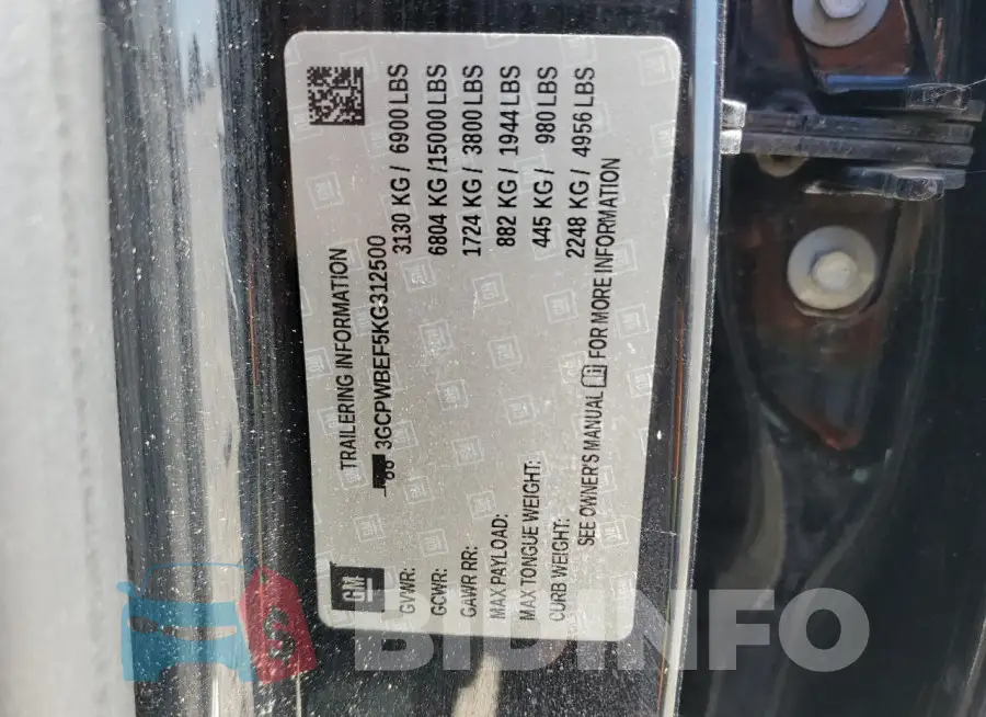 3GCPWBEF5KG312500 Photo# 12