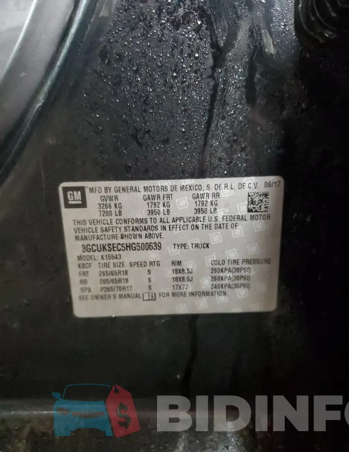 3GCUKSEC5HG500639 Photo# 12
