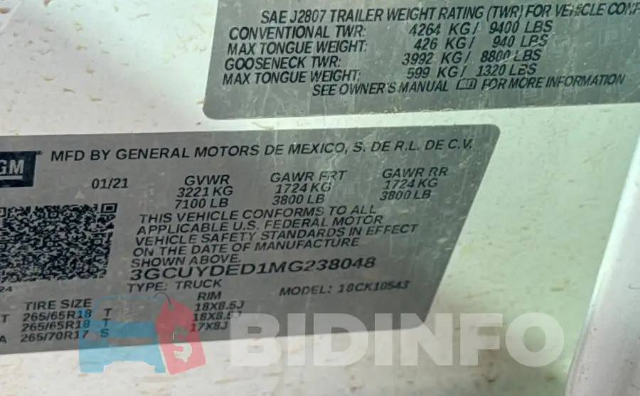 3GCUYDED1MG238048 Photo# 10