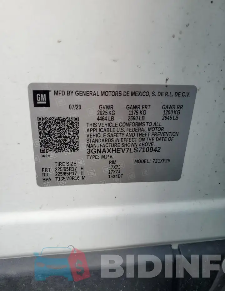 3GNAXHEV7LS710942 Photo# 13