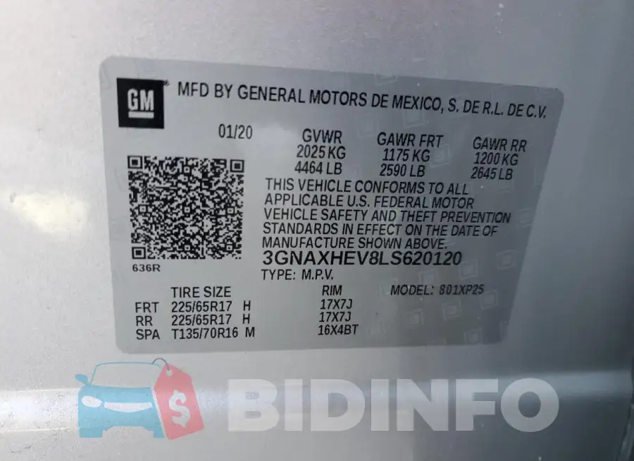 3GNAXHEV8LS620120 Photo# 13