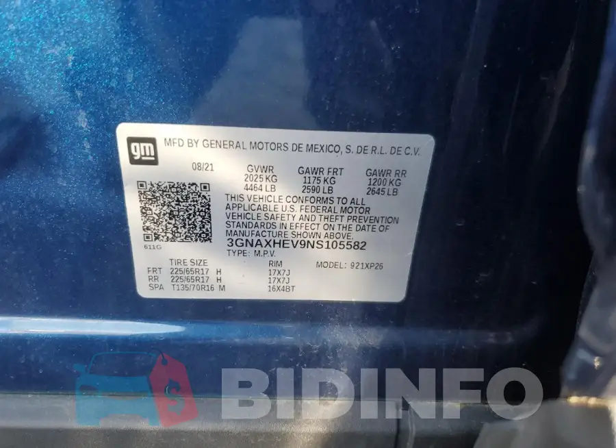 3GNAXHEV9NS105582 Photo# 12