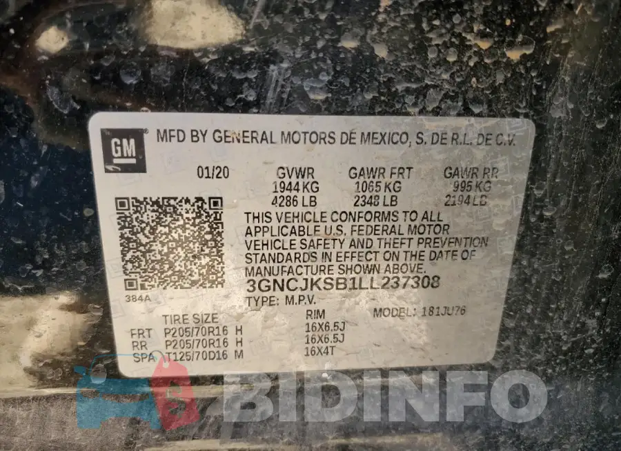 3GNCJKSB1LL237308 Photo# 14