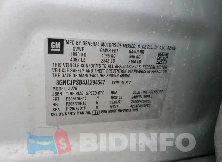 3GNCJPSB4JL294547 Photo# 13
