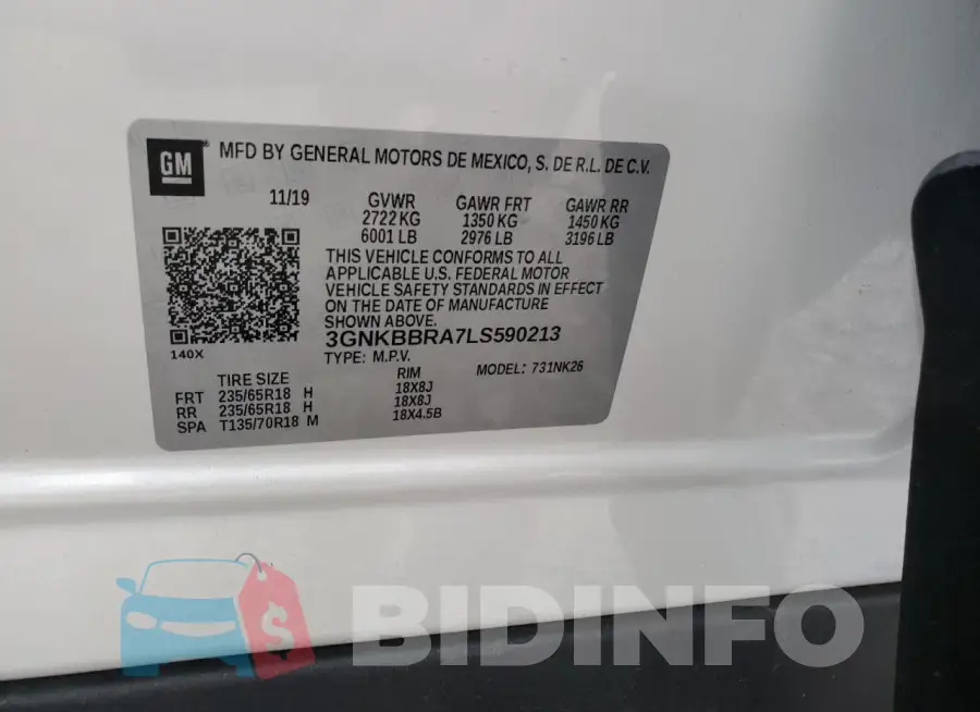 3GNKBBRA7LS590213 Photo# 12