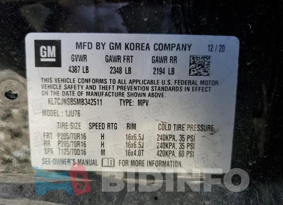KL7CJNSB5MB342511 Photo# 13