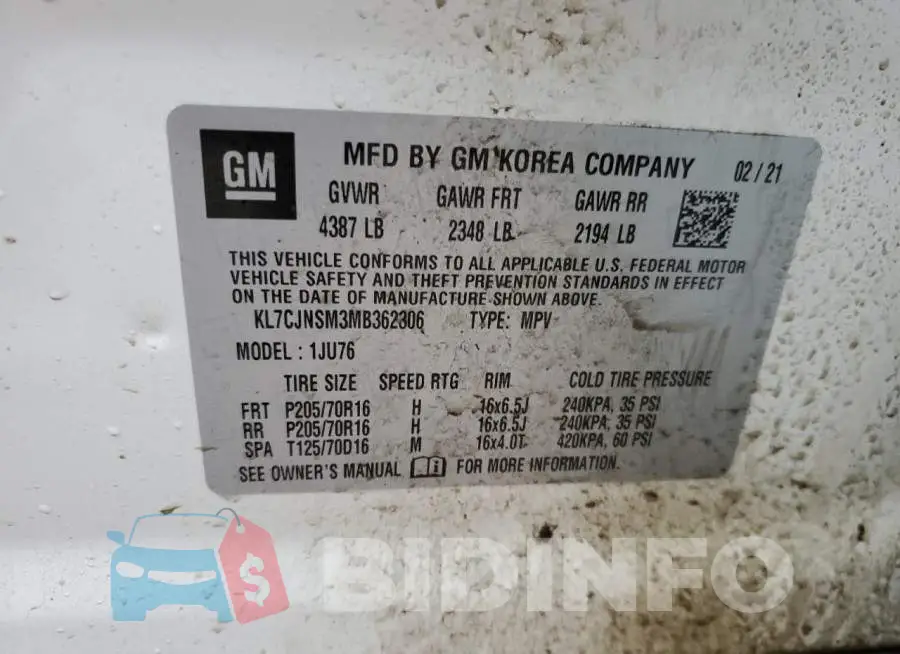 KL7CJNSM3MB362306 Photo# 13
