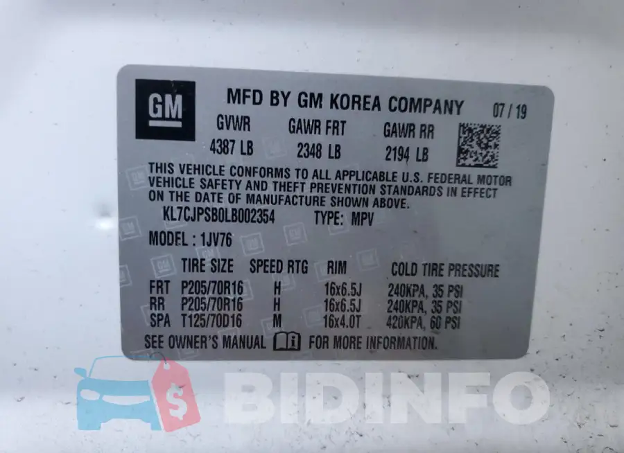 KL7CJPSB0LB002354 Photo# 12