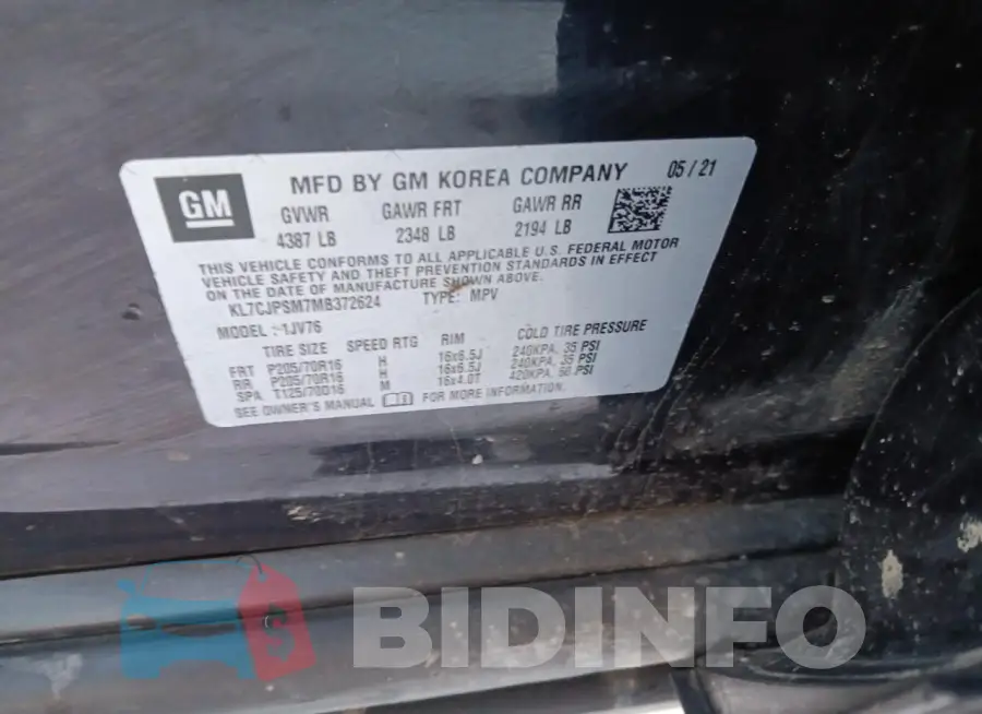 KL7CJPSM7MB372624 Photo# 13