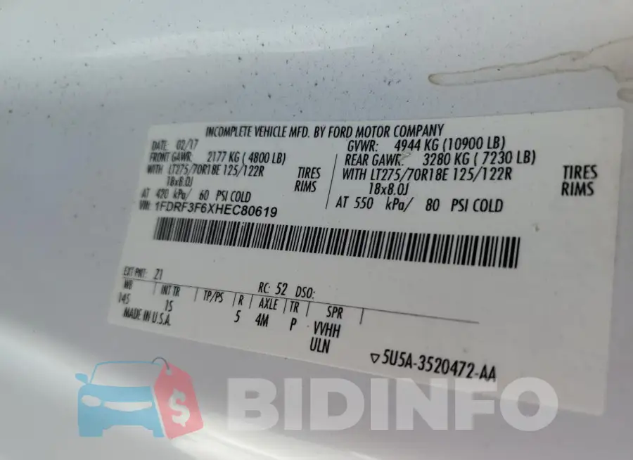 1FDRF3F6XHEC80619 Photo# 12