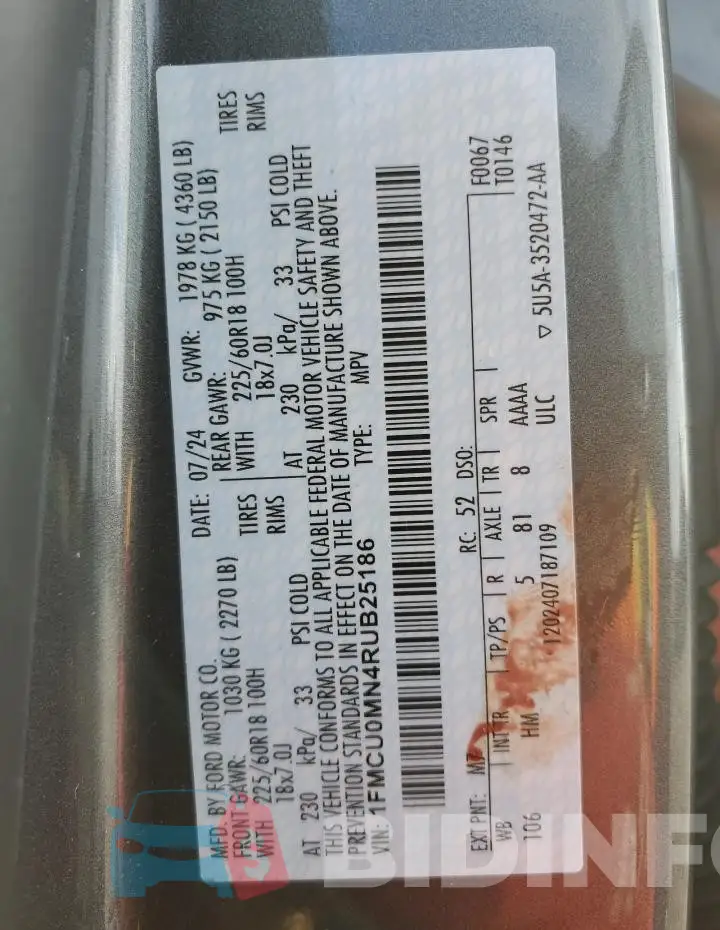1FMCU0MN4RUB25186 Photo# 13
