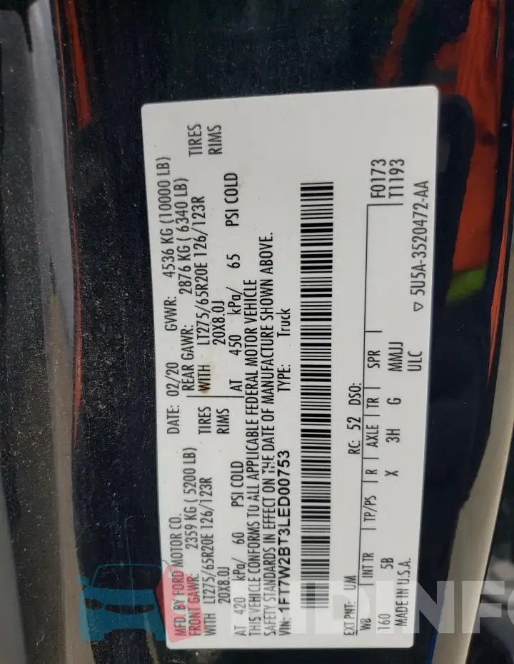 1FT7W2BT3LED00753 Photo# 13