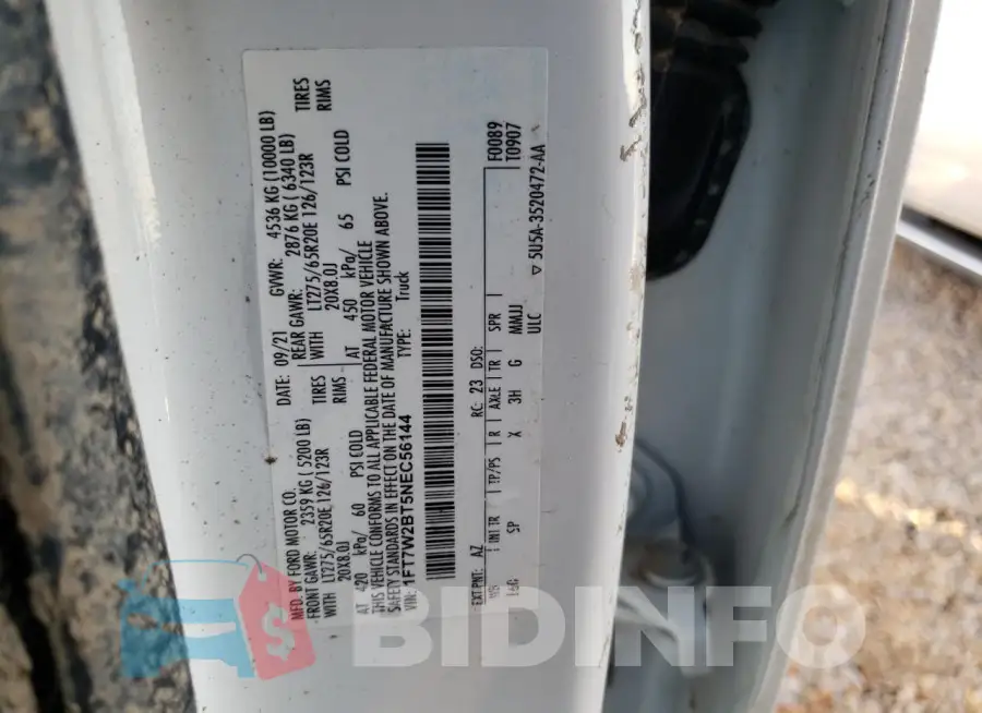 1FT7W2BT5NEC56144 Photo# 12