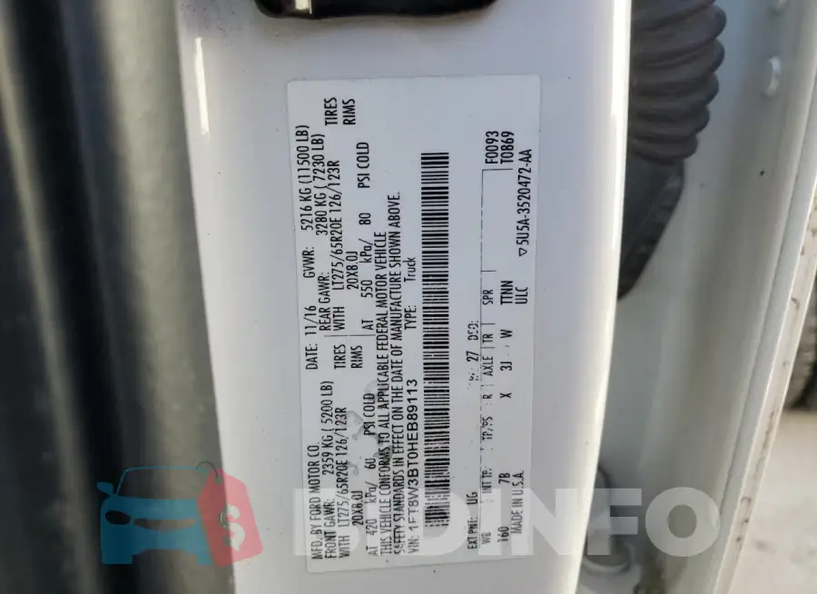 1FT8W3BT0HEB89113 Photo# 12