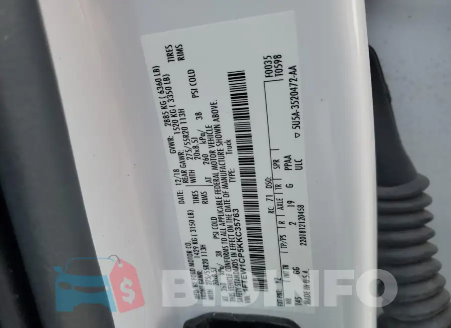 1FTEW1CP5KKC35763 Photo# 12