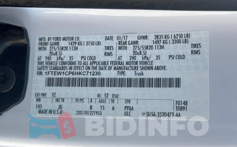 1FTEW1CP6HKC71230 Photo# 10