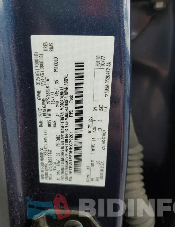 1FTEW1EF0HKC79201 Photo# 12