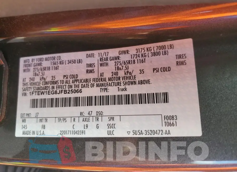 1FTEW1EG8JFB25066 Photo# 12