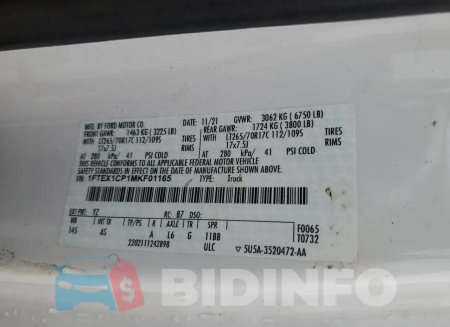 1FTEX1CP1MKF01165 Photo# 13