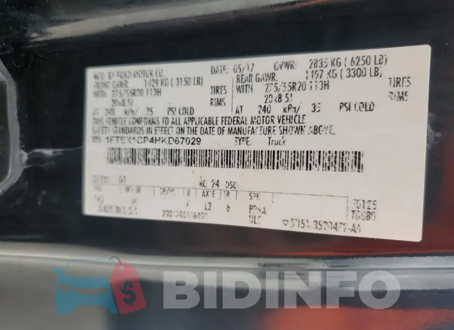1FTEX1CP4HKD67029 Photo# 12