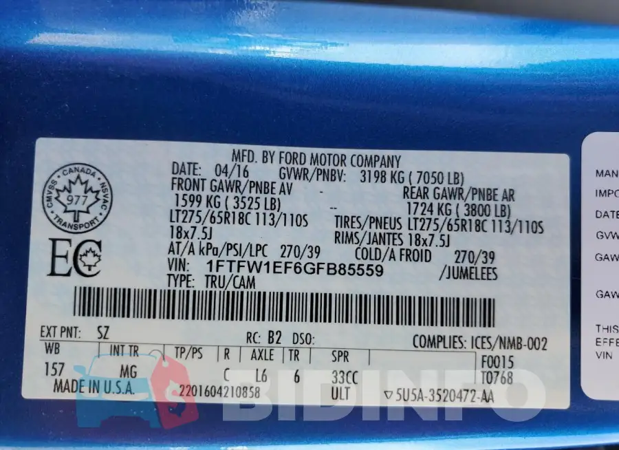 1FTFW1EF6GFB85559 Photo# 12