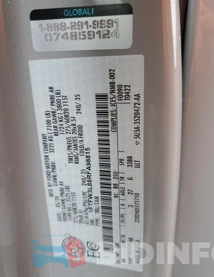 1FTFW3L88RFA98815 Photo# 13
