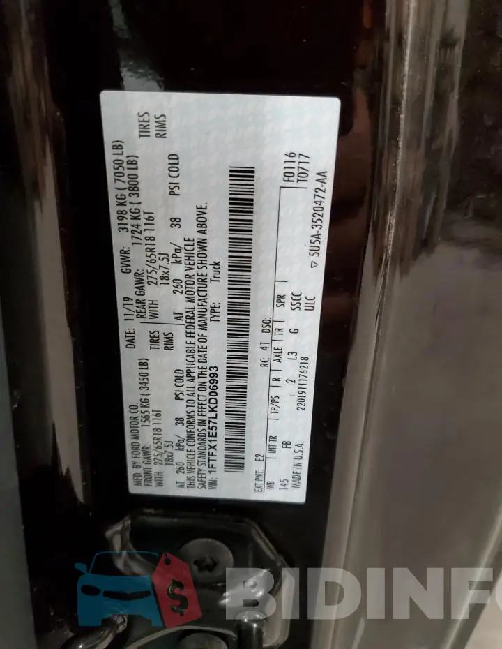 1FTFX1E57LKD06993 Photo# 12