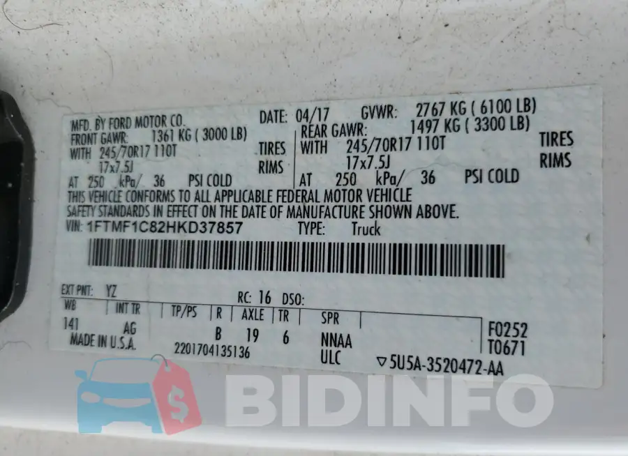 1FTMF1C82HKD37857 Photo# 12